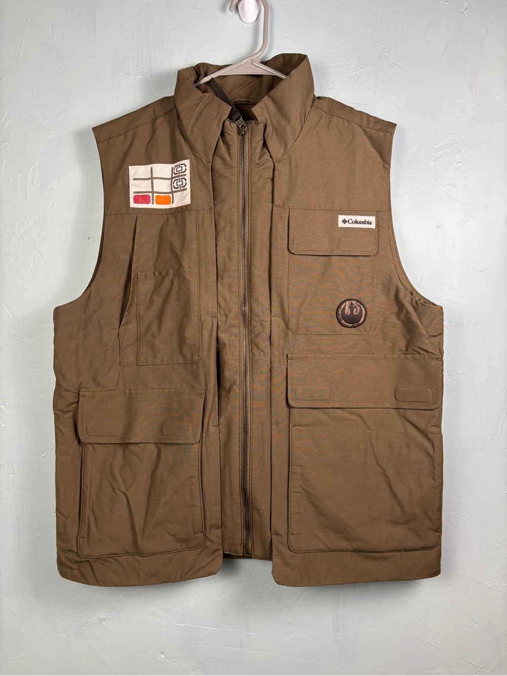 Columbia X Star Wars Endor Collection Brown Field Utility Vest w/ Rebel Patch